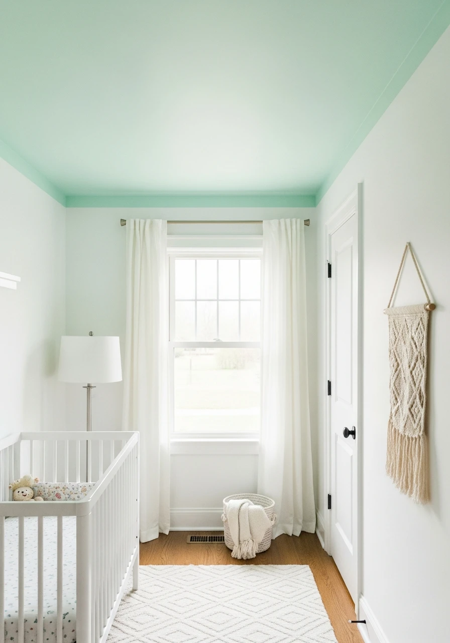 Painted Ceiling Detail - 35 Budget-Friendly Ideas for the Perfect Green Nursery