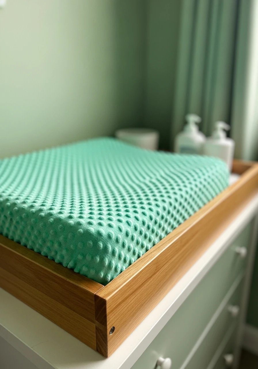 Mint Green Changing Cover - 35 Budget-Friendly Ideas for the Perfect Green Nursery