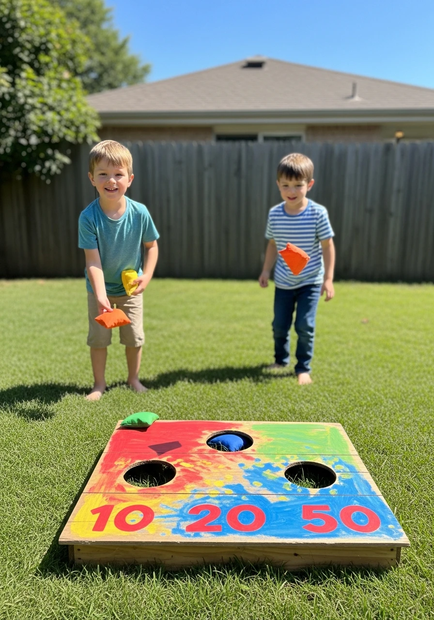 DIY Beanbag Toss Game - 35 Budget-Friendly Kids Backyard Ideas for Summer Fun