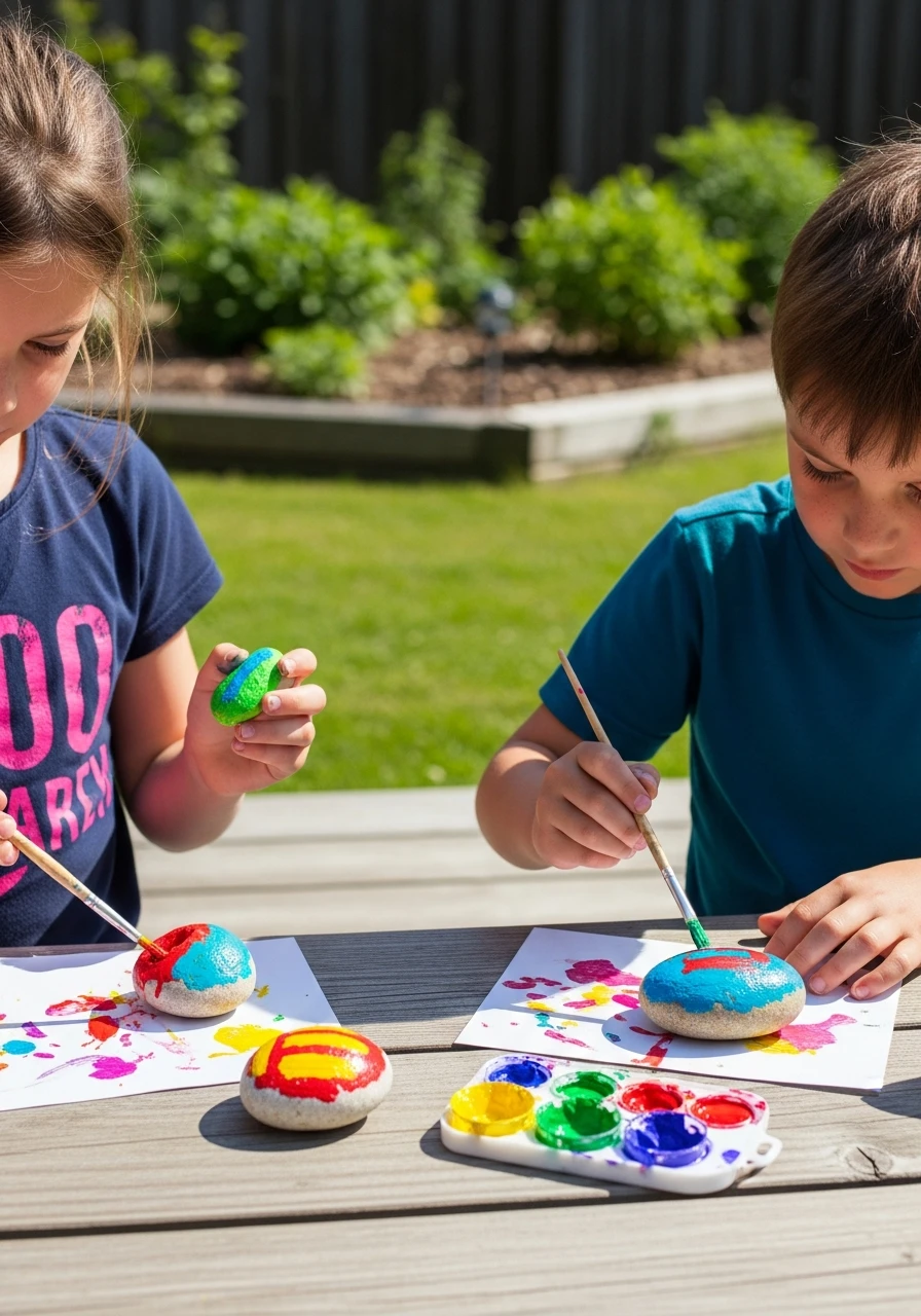 Rock Painting Art - 35 Budget-Friendly Kids Backyard Ideas for Summer Fun