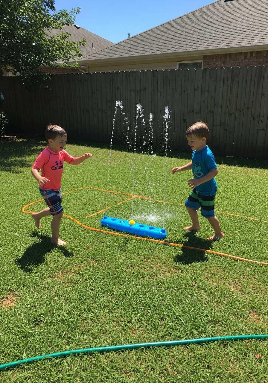 Simple Splash Pad Zone - 35 Budget-Friendly Kids Backyard Ideas for Summer Fun