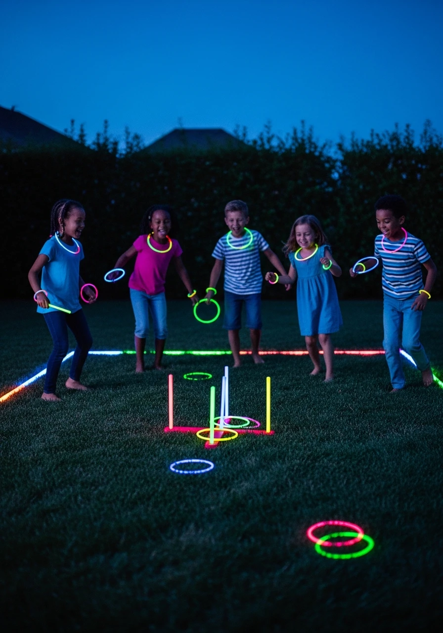 Glow Stick Night Games - 35 Budget-Friendly Kids Backyard Ideas for Summer Fun