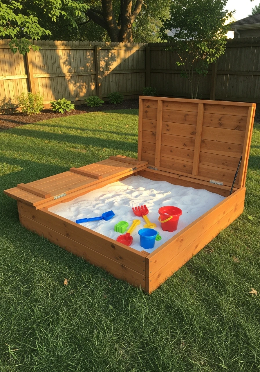 Build a Covered Sandbox - 35 Budget-Friendly Kids Backyard Ideas for Summer Fun