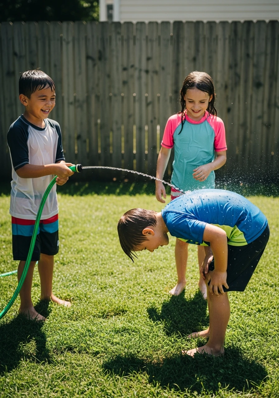 Garden Hose Limbo - 35 Budget-Friendly Kids Backyard Ideas for Summer Fun