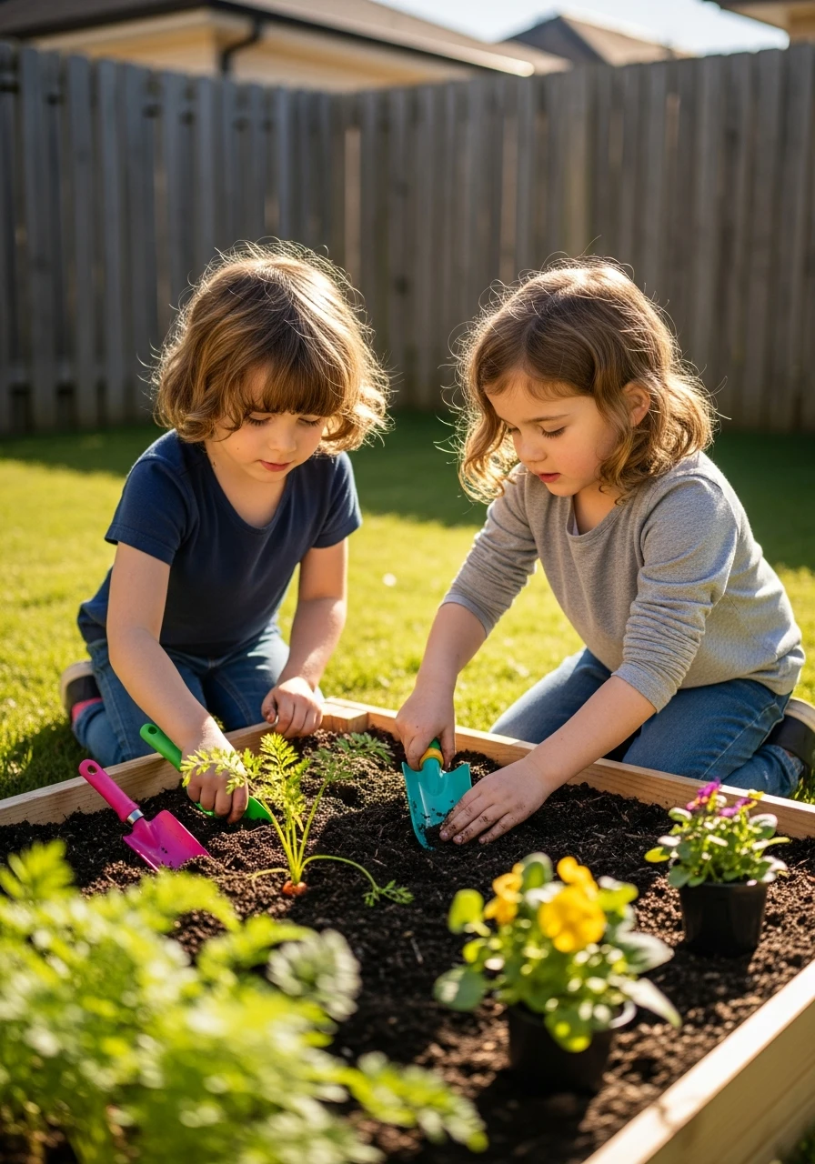 Kids Gardening Beds - 35 Budget-Friendly Kids Backyard Ideas for Summer Fun