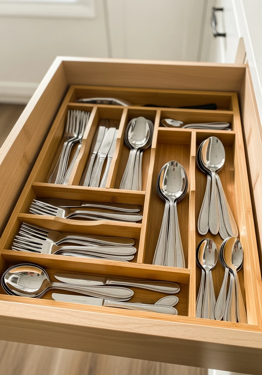 Utensil Drawer Dividers - 50 Smart Kitchen Organization Ideas That Look High-End