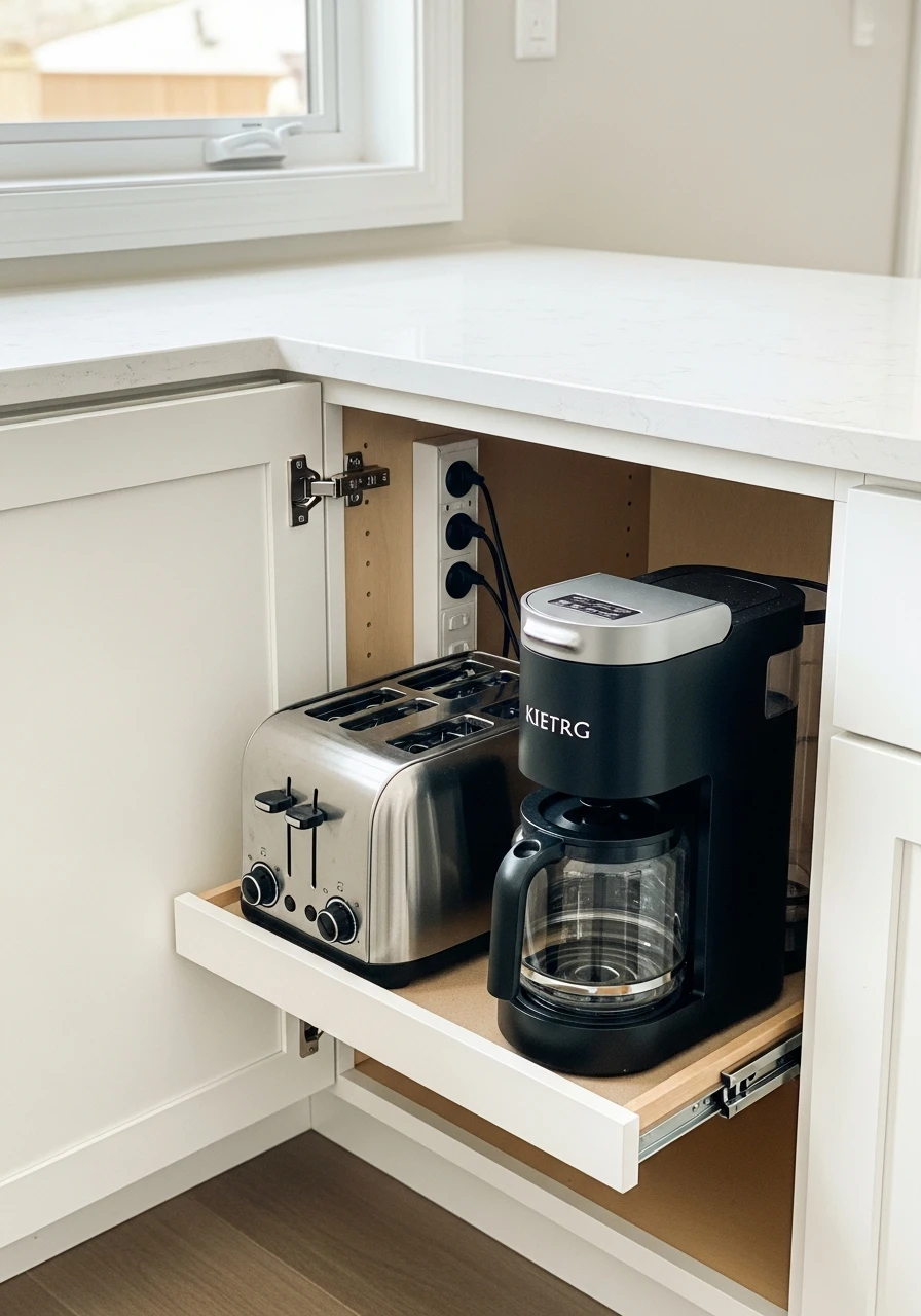 Appliance Garage Cabinet - 50 Smart Kitchen Organization Ideas That Look High-End