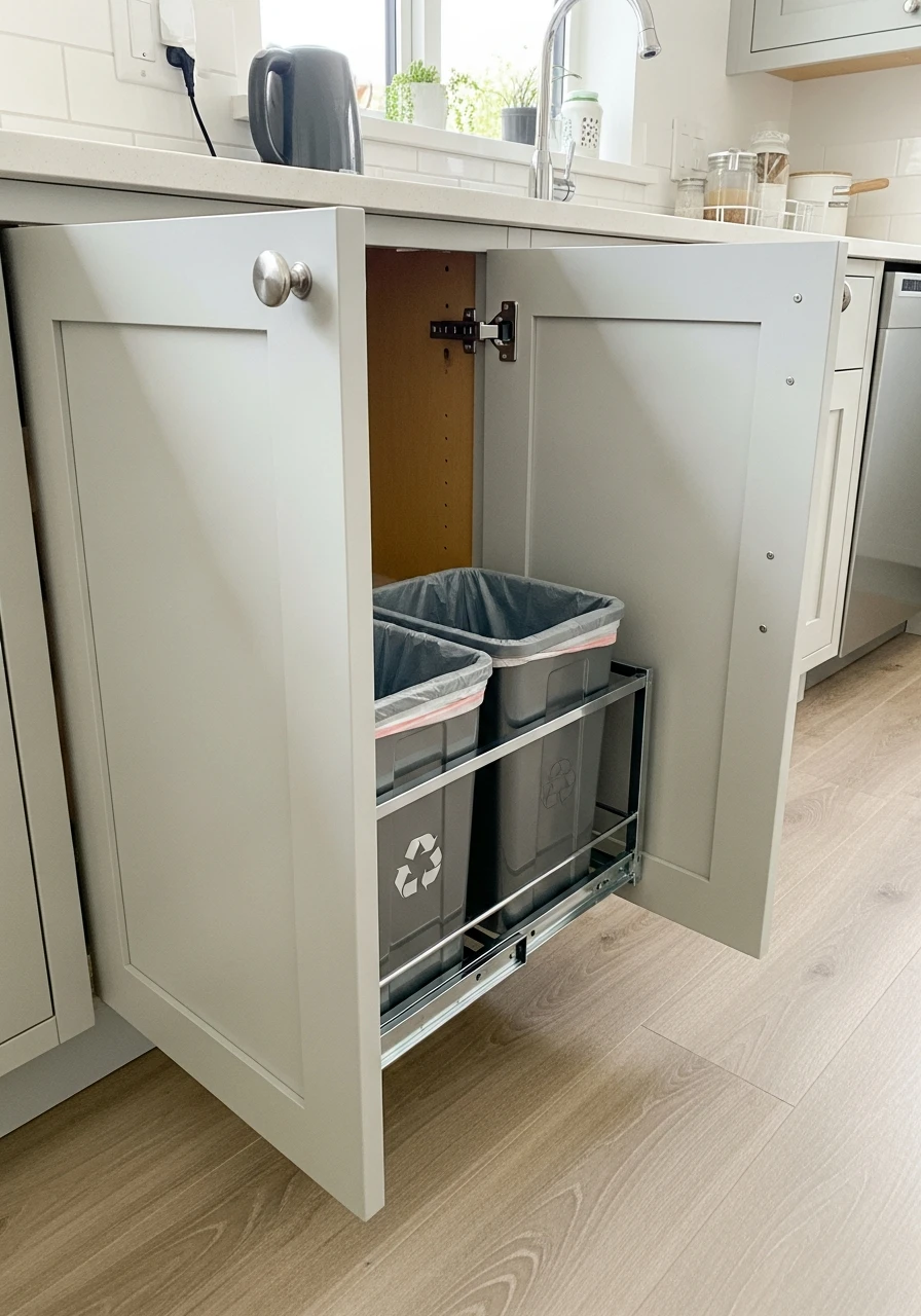 Slide-Out Trash Bins - 50 Smart Kitchen Organization Ideas That Look High-End