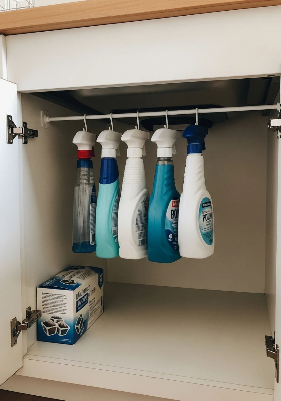 Tension Rod Under Sink - 50 Smart Kitchen Organization Ideas That Look High-End