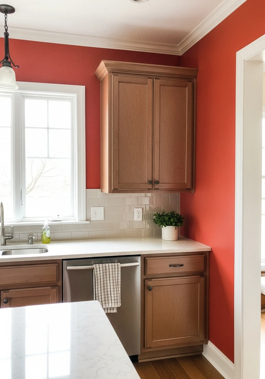 Brick Red Historic Elegance - 45 Kitchen Paint Colors for a High-End Look on a Budget