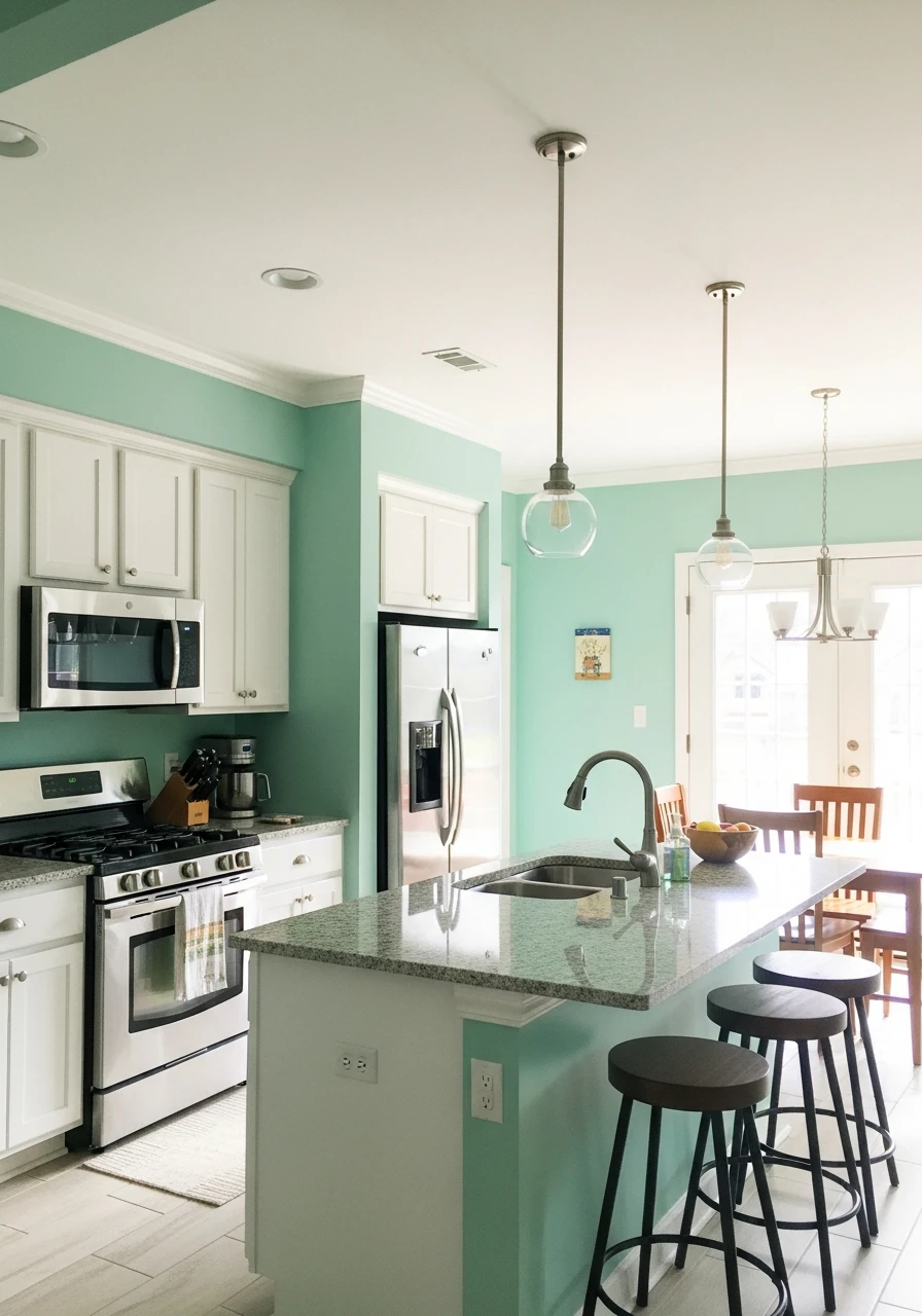 Soft Mint Fresh Green - 45 Kitchen Paint Colors for a High-End Look on a Budget
