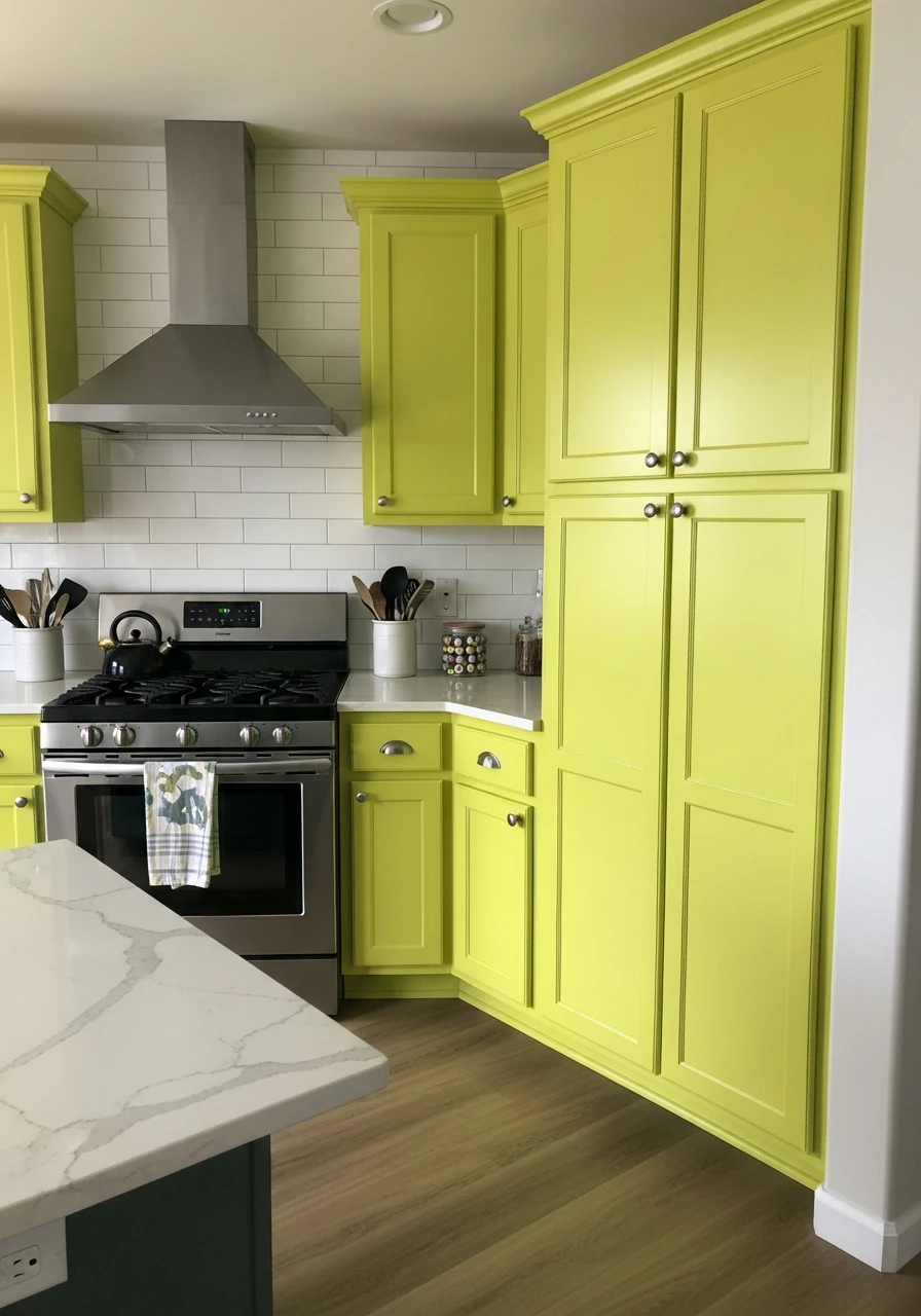 Chartreuse Energetic Accent - 45 Kitchen Paint Colors for a High-End Look on a Budget