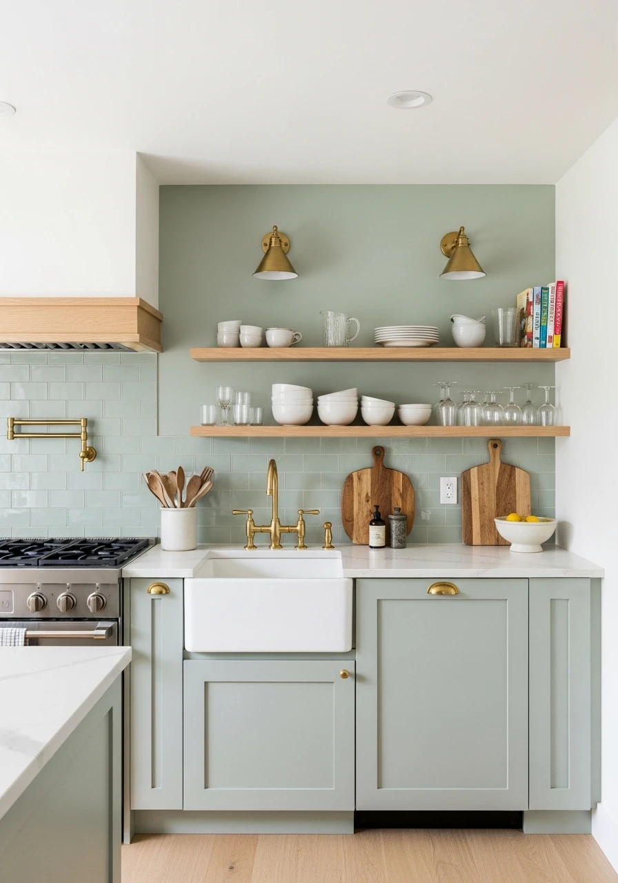 Pale Avocado Soft Neutral Green - 45 Kitchen Paint Colors for a High-End Look on a Budget