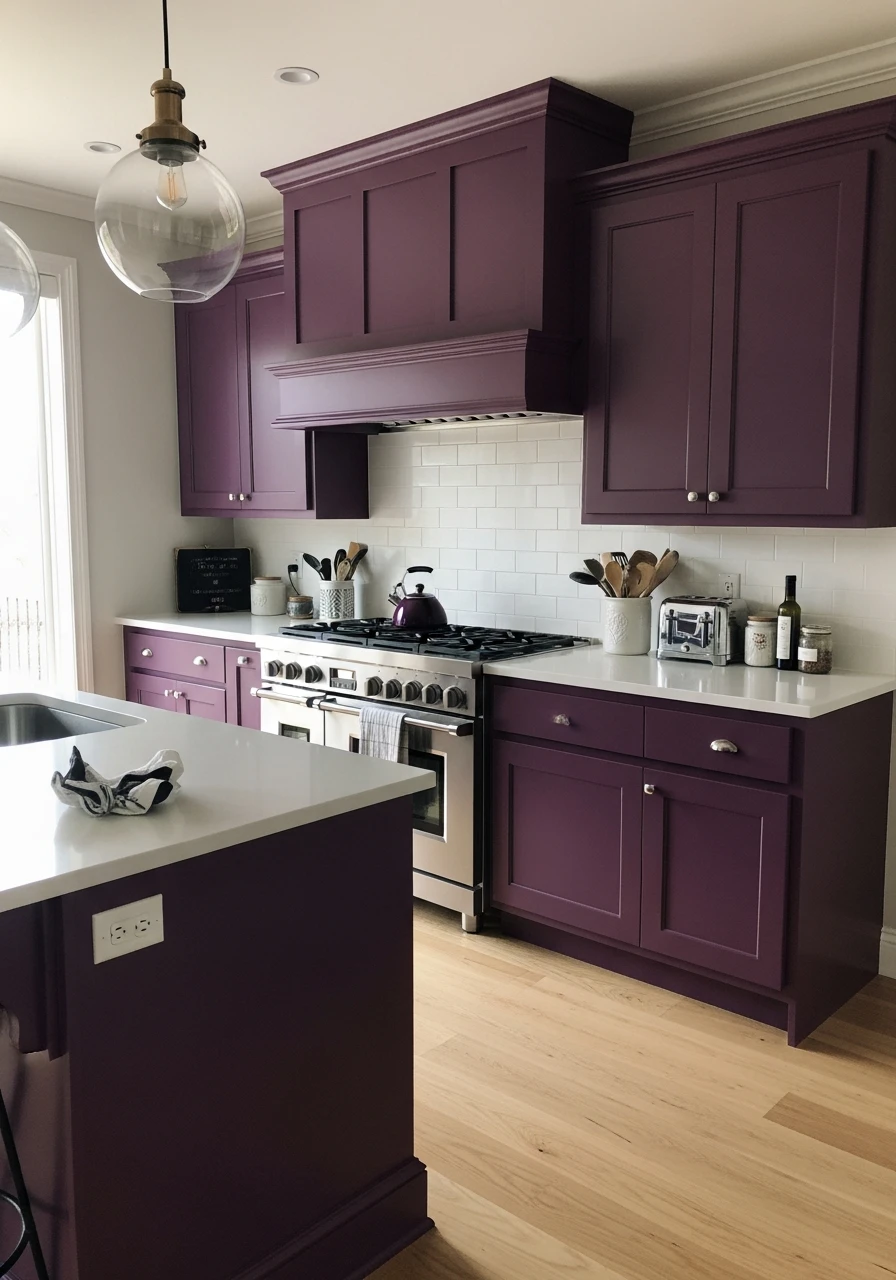 Moody Purples Dramatic Flair - 45 Kitchen Paint Colors for a High-End Look on a Budget