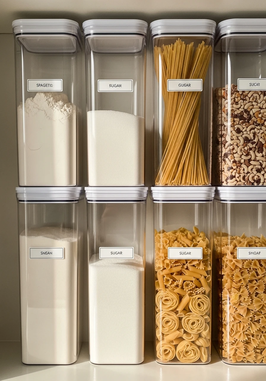 Clear Pantry Canisters - 50 Genius Kitchen Storage Ideas That Look High-End (On a Budget!)