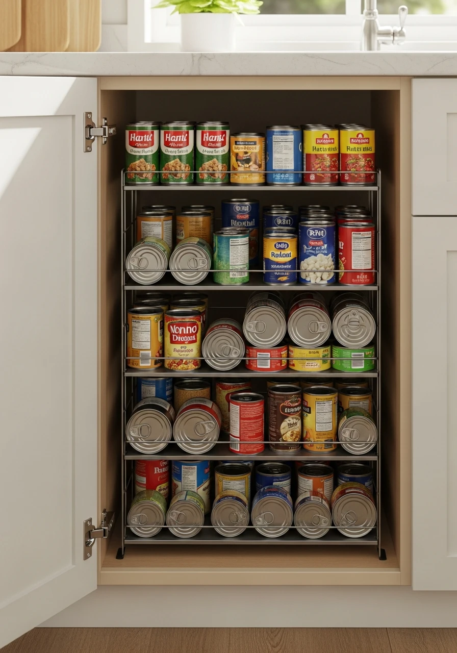 Can Storage Rack - 50 Genius Kitchen Storage Ideas That Look High-End (On a Budget!)