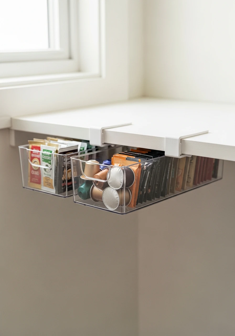 Under-Shelf Drawers - 50 Genius Kitchen Storage Ideas That Look High-End (On a Budget!)