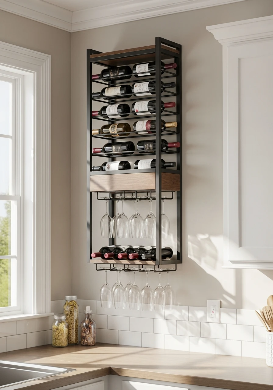 Mount a Wine Rack - 50 Genius Kitchen Storage Ideas That Look High-End (On a Budget!)