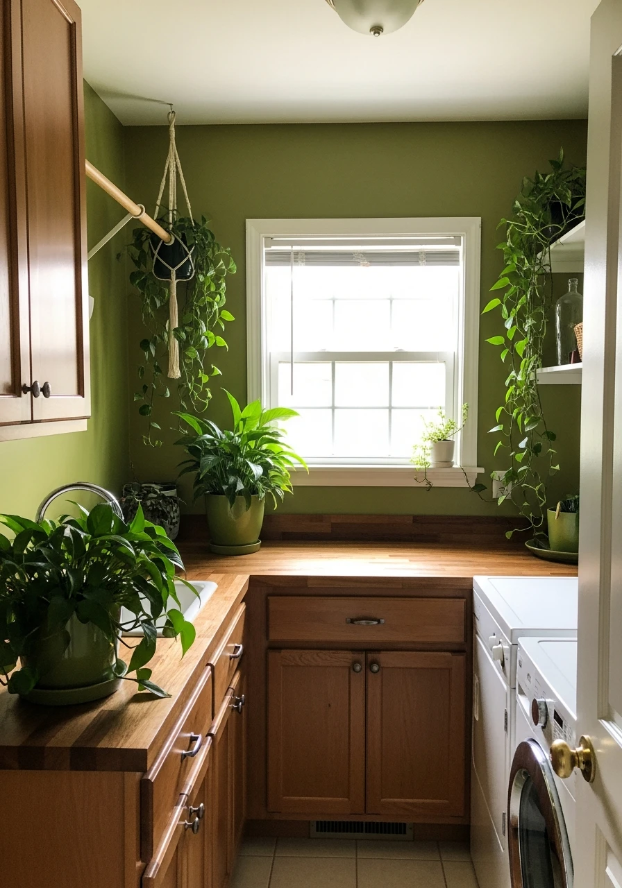 Olive Green Natural Warmth - The Best Laundry Room Paint Colors for a High-End Look (On a Budget!)