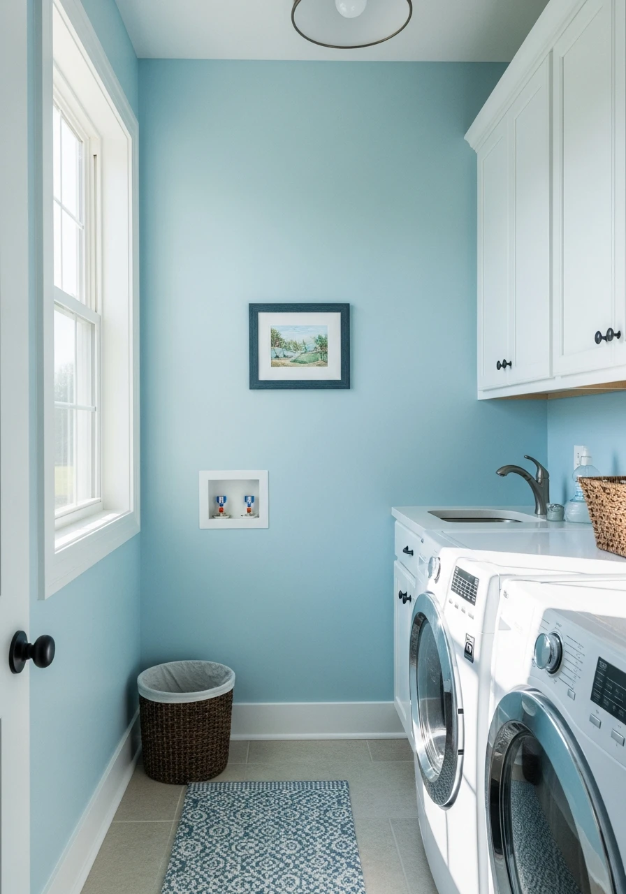 Icy Sky Blue Tranquility - The Best Laundry Room Paint Colors for a High-End Look (On a Budget!)