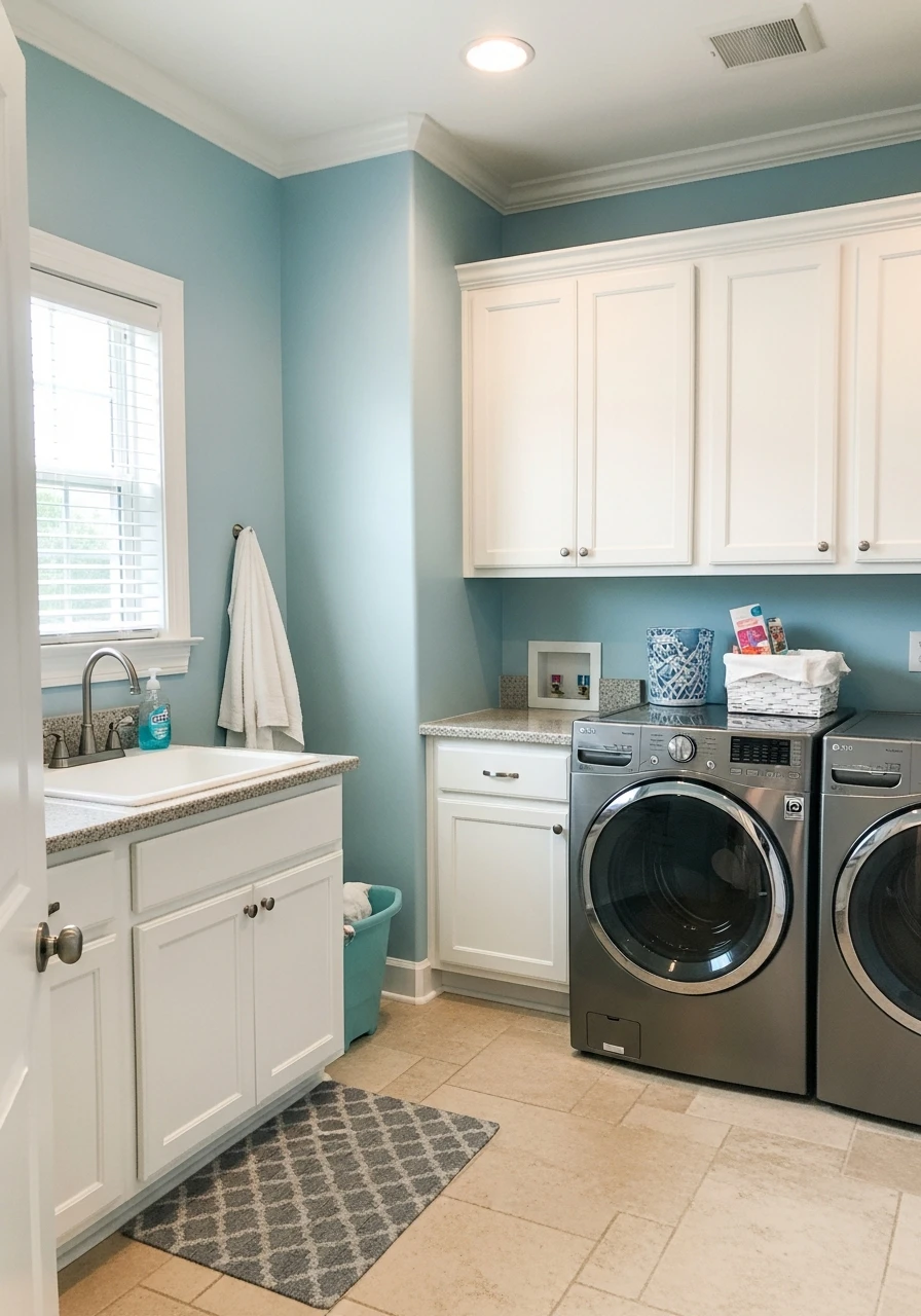 Soft Sky Blues Freshness - The Best Laundry Room Paint Colors for a High-End Look (On a Budget!)