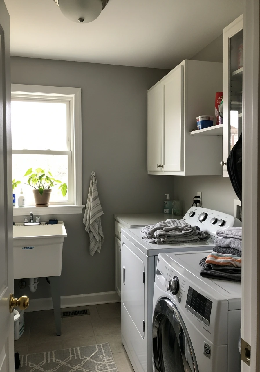 Warm Greys Inviting - The Best Laundry Room Paint Colors for a High-End Look (On a Budget!)