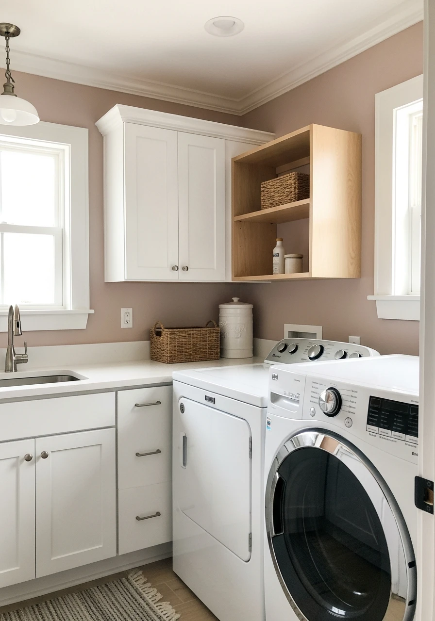 Dusty Pink Soft Warmth - The Best Laundry Room Paint Colors for a High-End Look (On a Budget!)