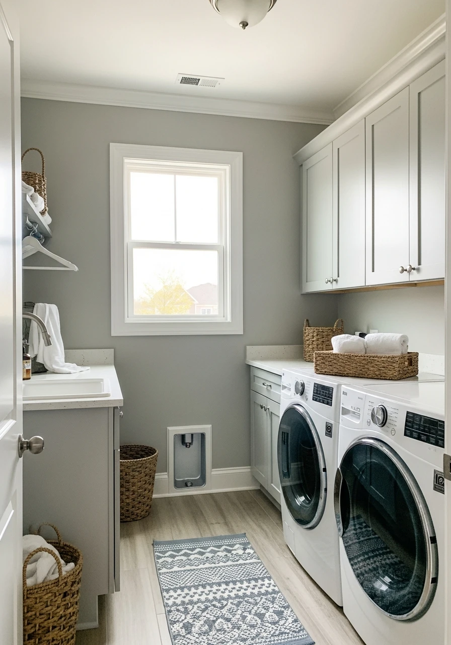 Sky Grey Modern Lightness - The Best Laundry Room Paint Colors for a High-End Look (On a Budget!)