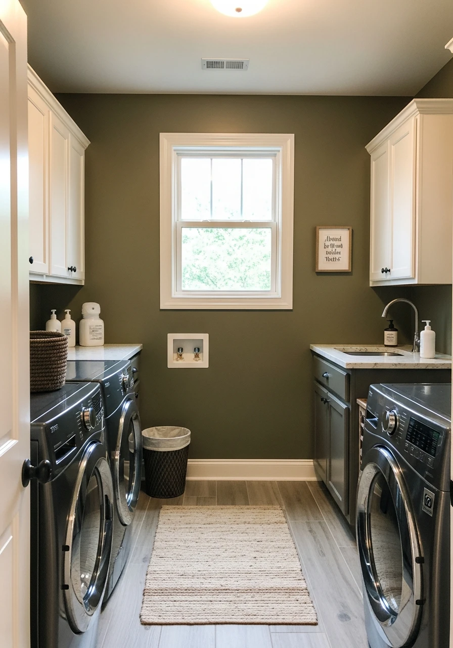 Dusty Olive Natural Depth - The Best Laundry Room Paint Colors for a High-End Look (On a Budget!)