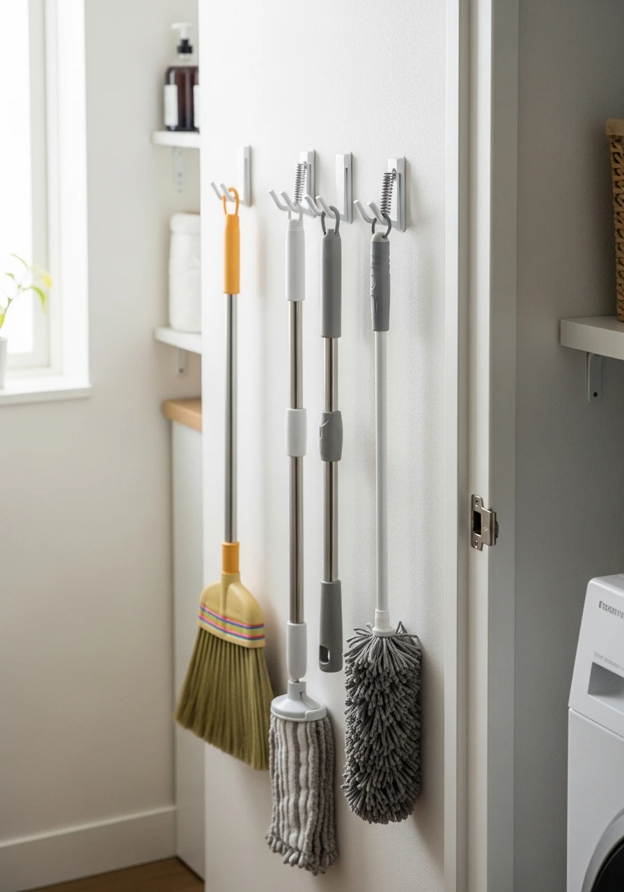Wall Mount Tool Clamps - 45 Smart Laundry Room Storage Ideas That Look High-End