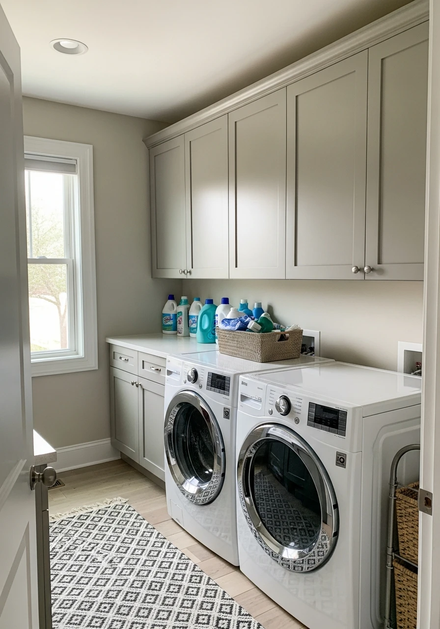 Deep Cabinet Storage - 45 Smart Laundry Room Storage Ideas That Look High-End