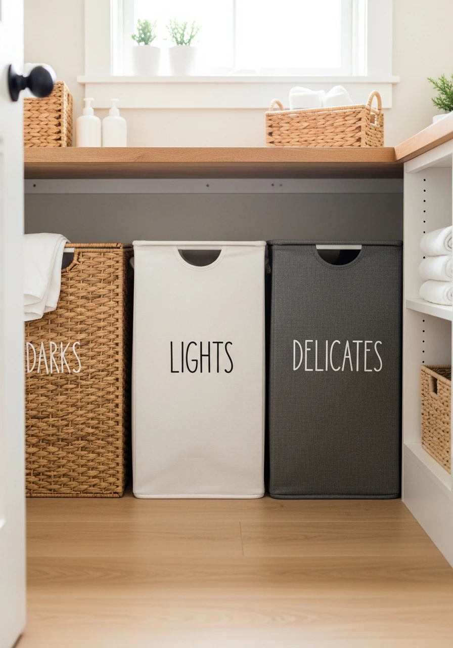 Matching Hamper Set - 45 Smart Laundry Room Storage Ideas That Look High-End