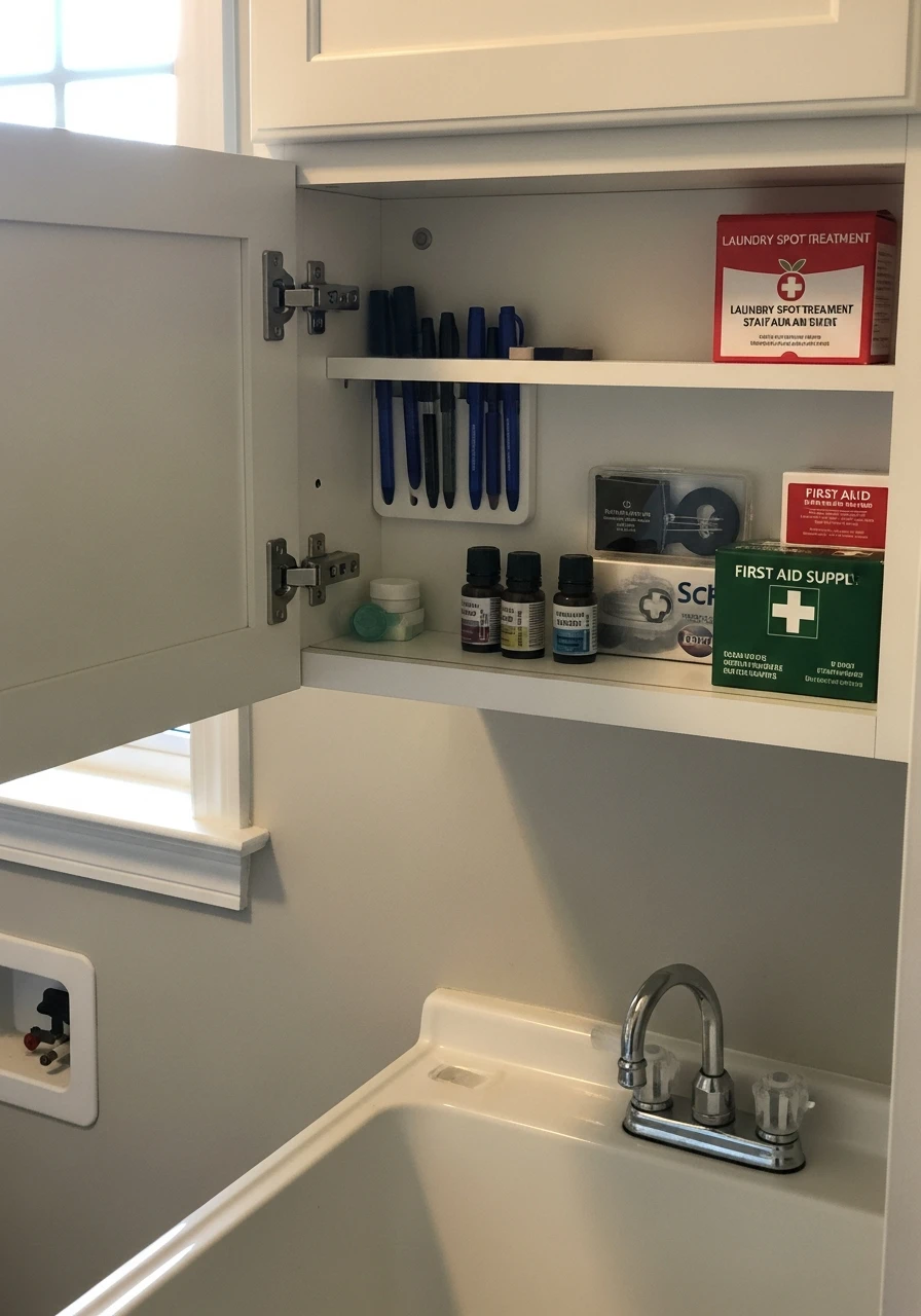 Shallow Wall Cabinet - 45 Smart Laundry Room Storage Ideas That Look High-End