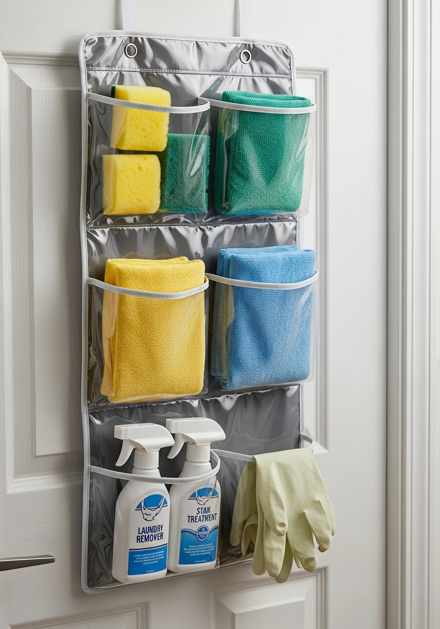 Clear Shoe Pocket Organizer - 45 Smart Laundry Room Storage Ideas That Look High-End