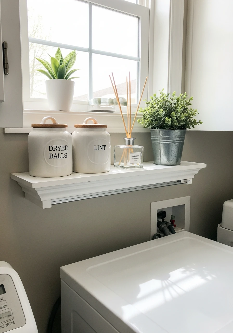 Picture Rail Shelving - 45 Smart Laundry Room Storage Ideas That Look High-End