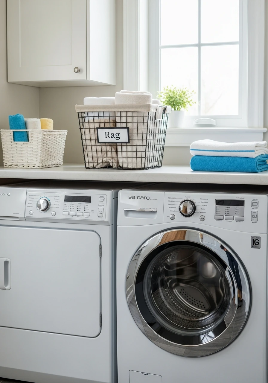 Rag Storage Hamper - 45 Smart Laundry Room Storage Ideas That Look High-End