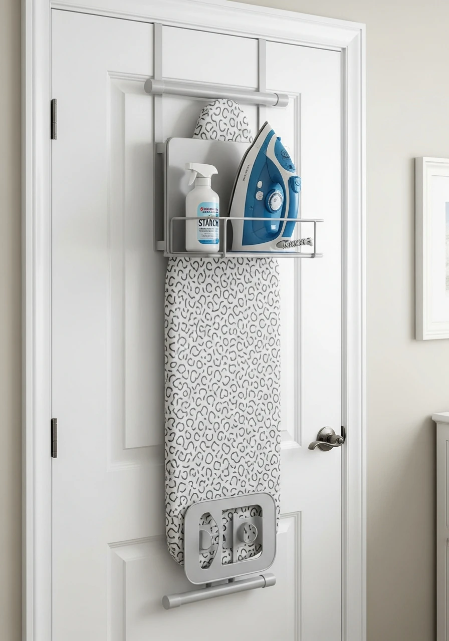 Ironing Board Storage Hack - 45 Smart Laundry Room Storage Ideas That Look High-End