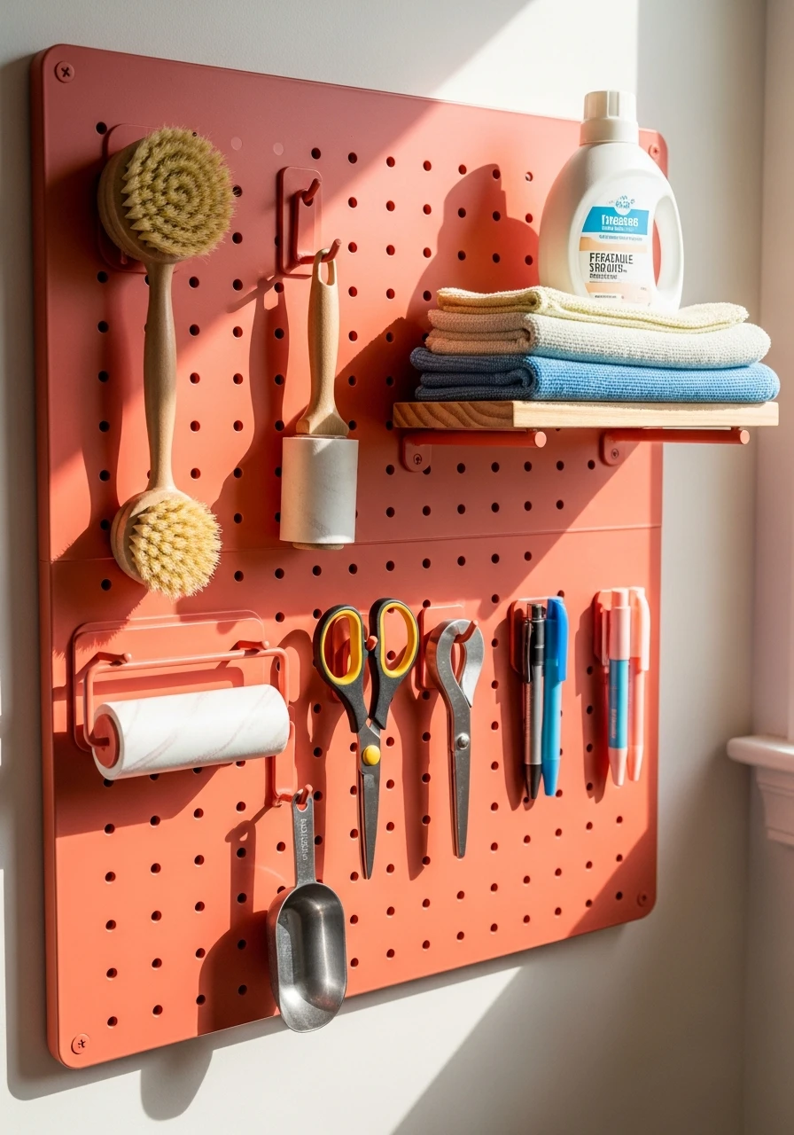 Pegboard Tool Organizer - 45 Smart Laundry Room Storage Ideas That Look High-End