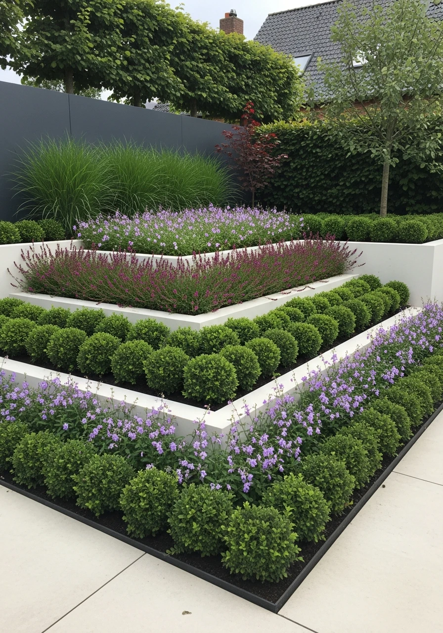 Mixed Plant Layers - 50 Modern Garden Ideas to Create Your Dream Outdoor Space