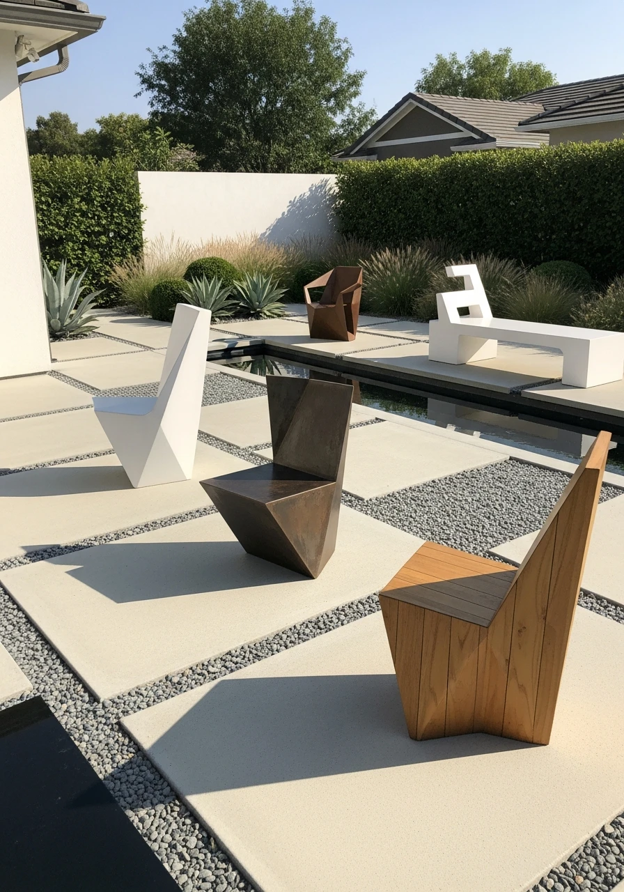 Sculptural Garden Seating - 50 Modern Garden Ideas to Create Your Dream Outdoor Space