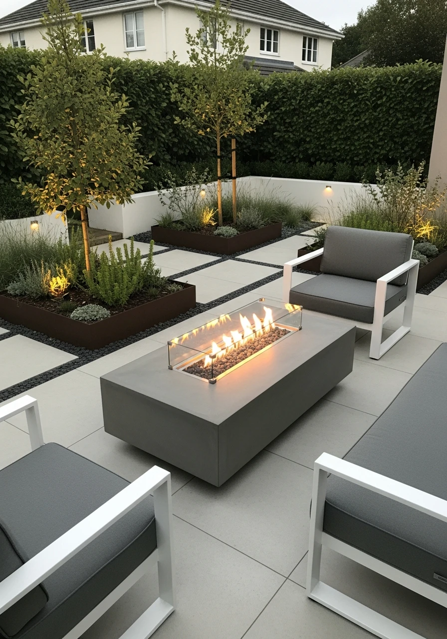 Outdoor Fire Tables - 50 Modern Garden Ideas to Create Your Dream Outdoor Space