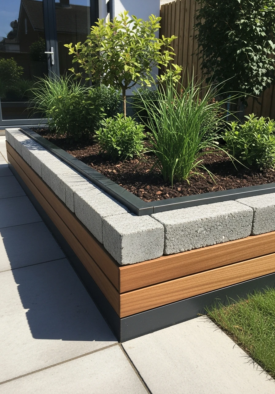 Mixed Material Borders - 50 Modern Garden Ideas to Create Your Dream Outdoor Space