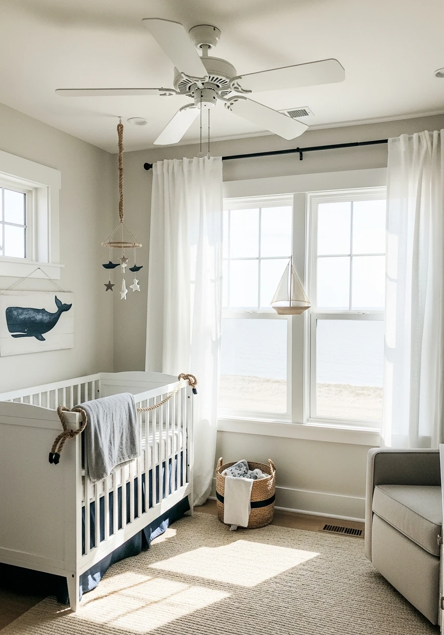 Maximize Natural Light - 30 Simple Nautical Nursery Ideas That Look Expensive