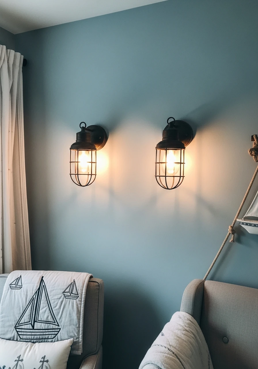 Ship Lantern Sconces - 30 Simple Nautical Nursery Ideas That Look Expensive