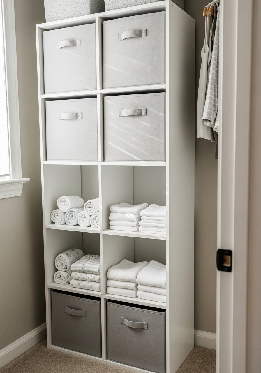 Cube Storage System - 30 Genius Nursery Closet Ideas That Look High-End On A Budget