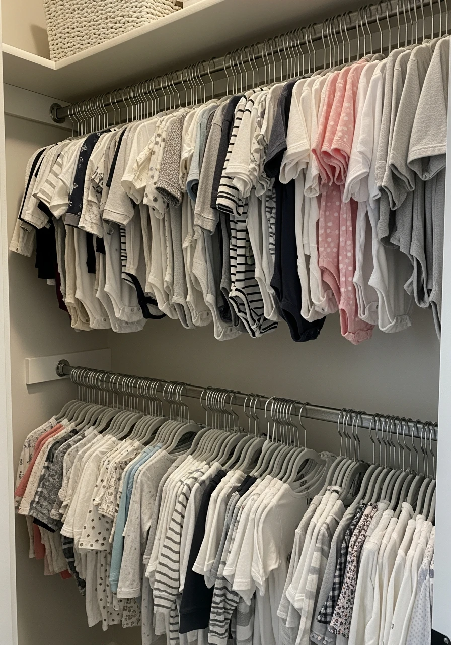 Slim Velvet Hangers - 30 Genius Nursery Closet Ideas That Look High-End On A Budget