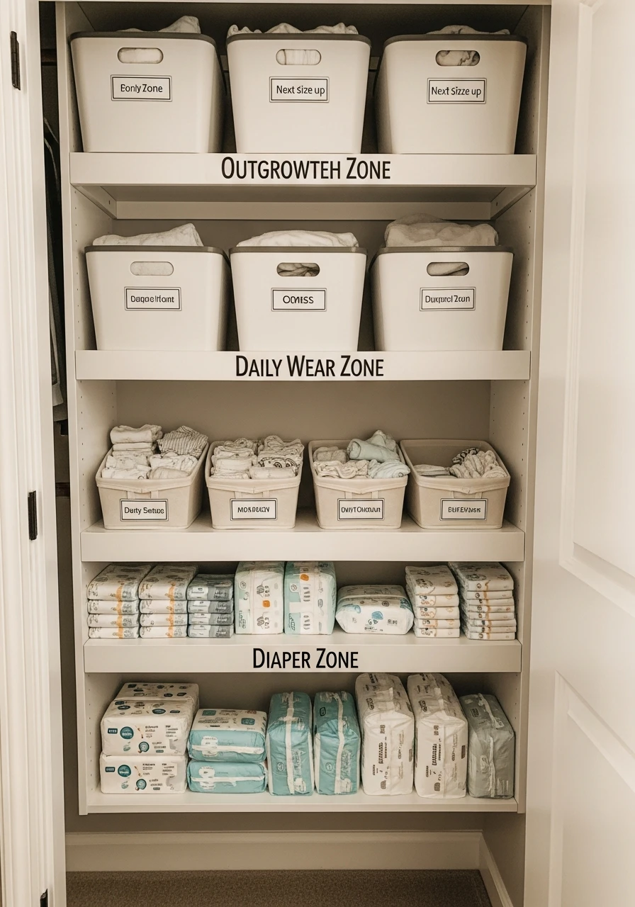 Functional Zones Setup - 30 Genius Nursery Closet Ideas That Look High-End On A Budget
