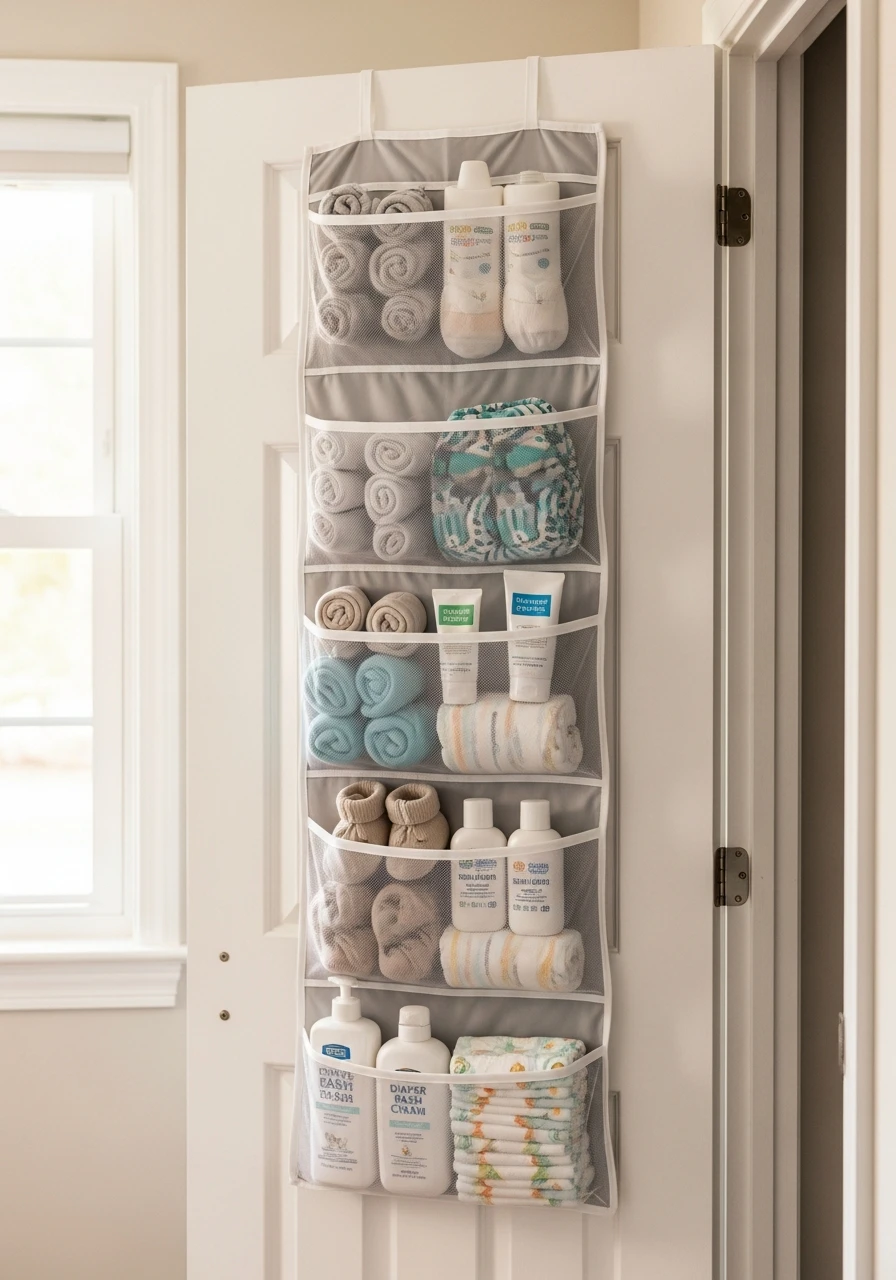 Back-of-Door Storage - 30 Genius Nursery Closet Ideas That Look High-End On A Budget