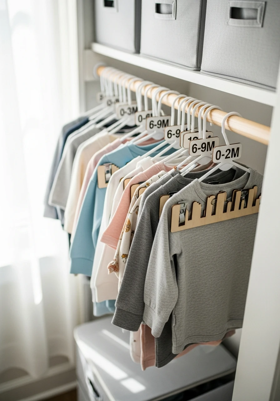 Clothes Size Dividers - 30 Genius Nursery Closet Ideas That Look High-End On A Budget