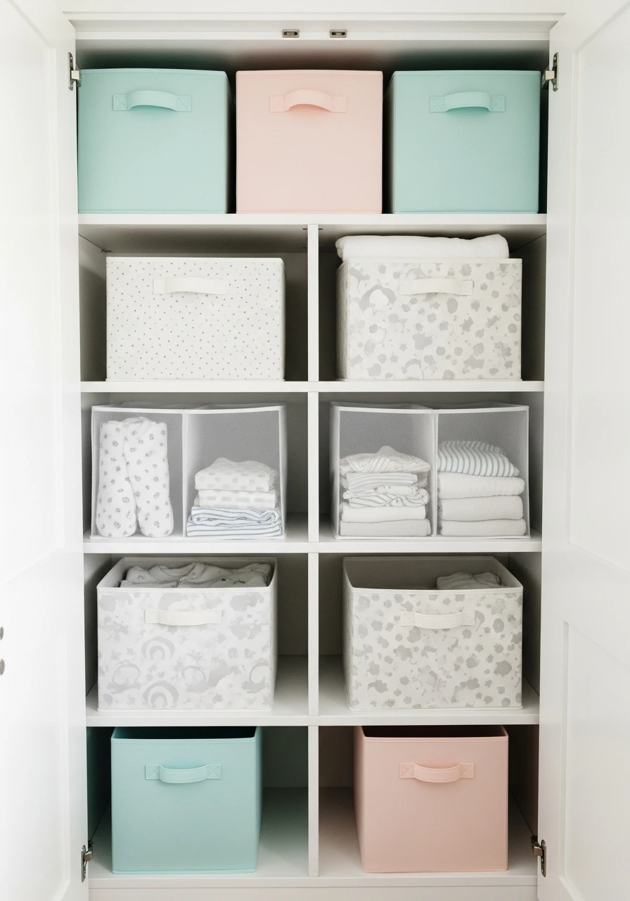 Fabric Cubes Hold Clothes - 30 Genius Ideas for Nursery Closet Organization